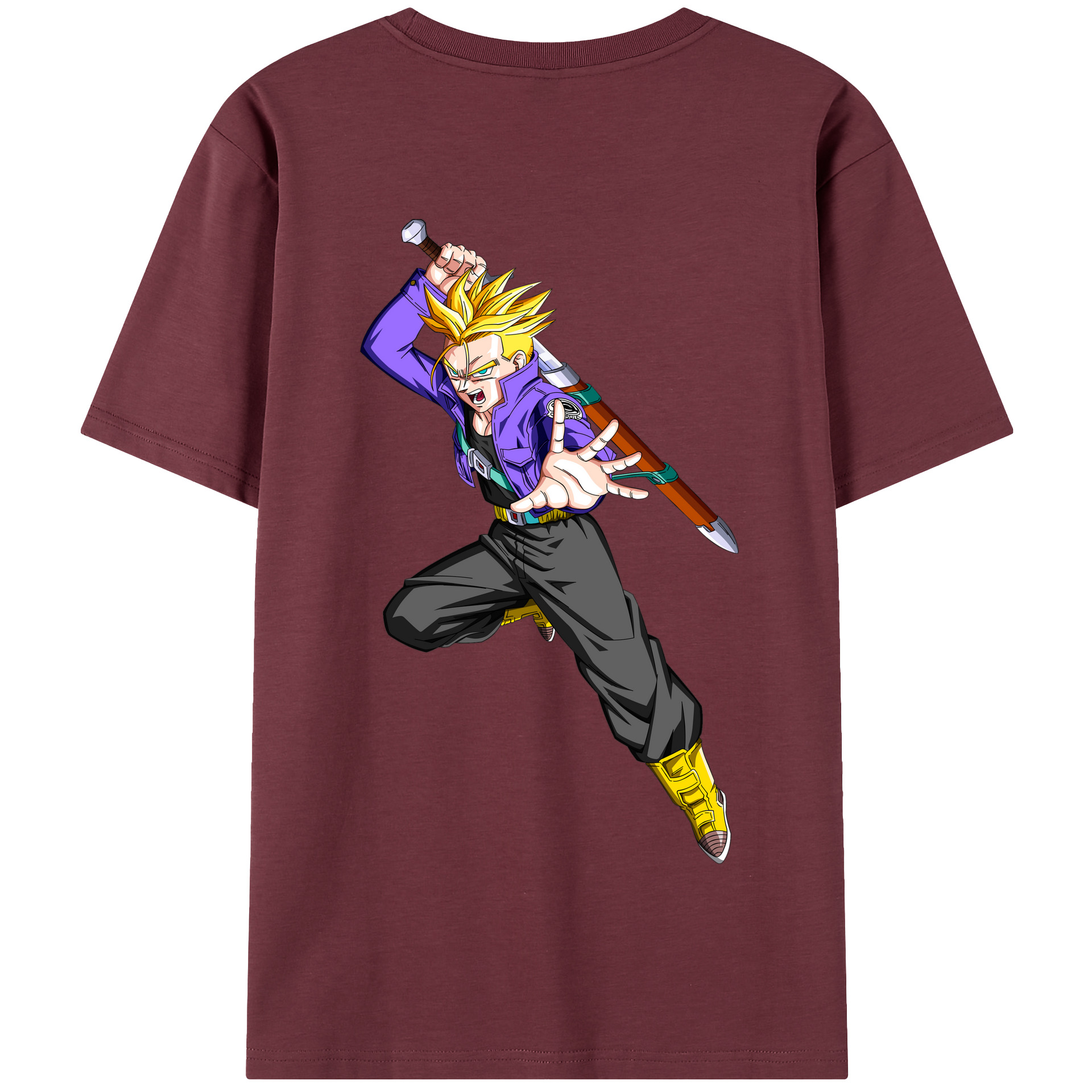 （画像用） ドラゴンボール トランクス（Torankusu）DRAGON BALL Trunks 綿100％半袖Tシャツ（背面プリント）